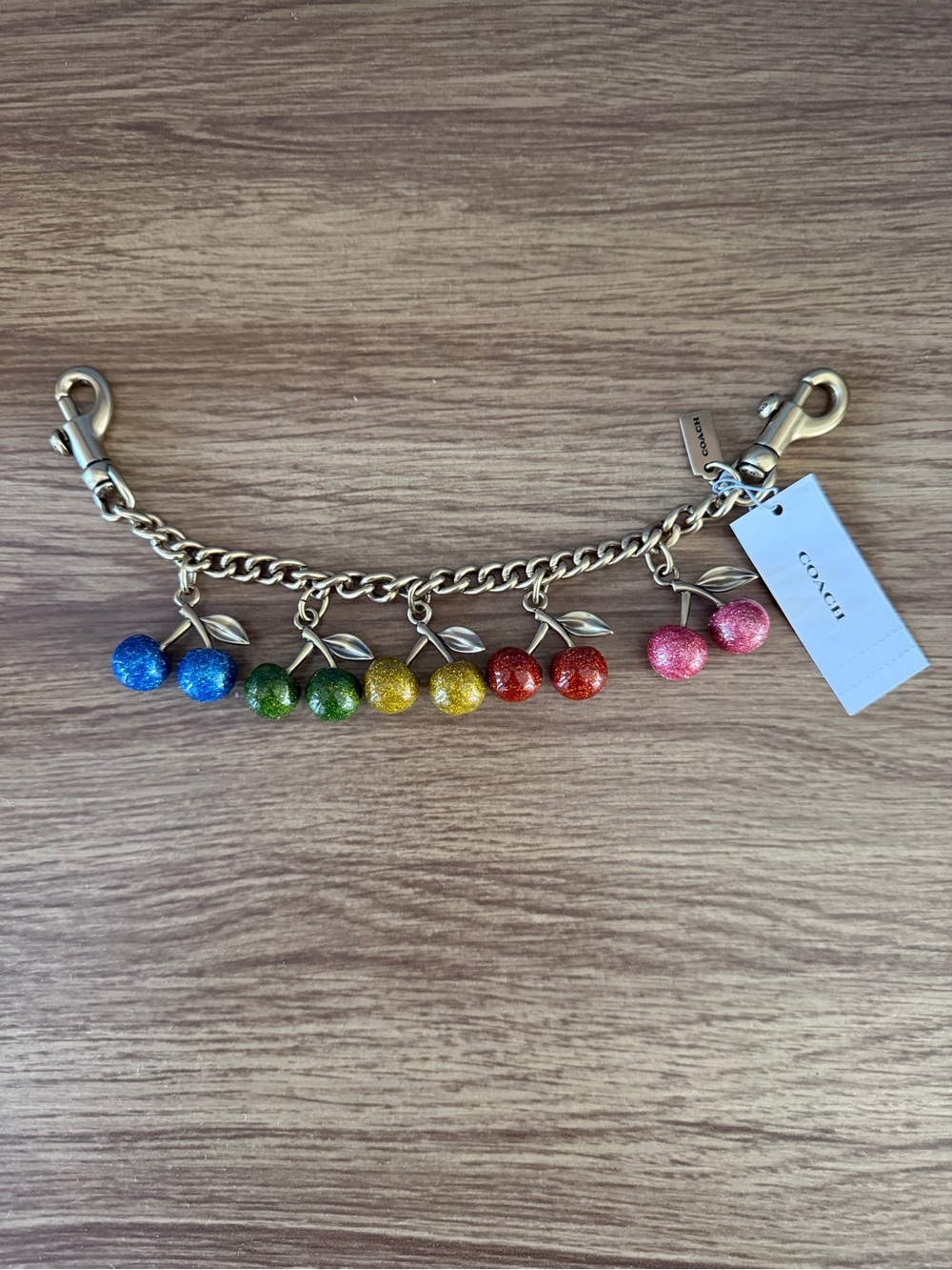 Coach Rainbow Cherries Chain Bag Charm NWT - RARE - Picture 2 of 5